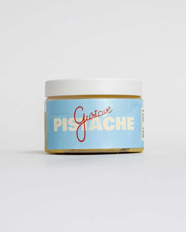 Crème glacée pistache artisanale Gustave Glacier – pot 150ml vue de face